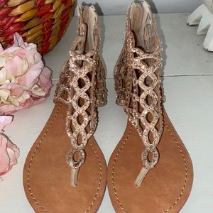 ZIGI SOHO Mela Sparkly Short Gladiator Sandals Size 6.5
